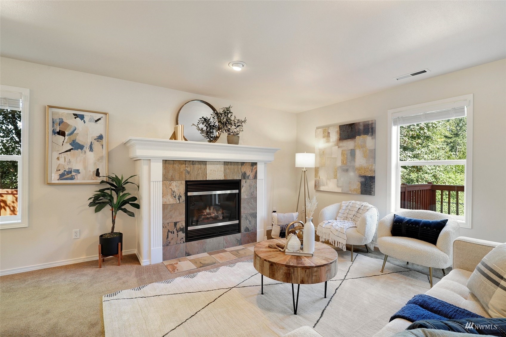 18015 168th Way Southeast Renton, WA 98058 - Photo 4 of 40 a living room with furniture and a fireplace
