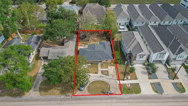 an aerial view of multiple house