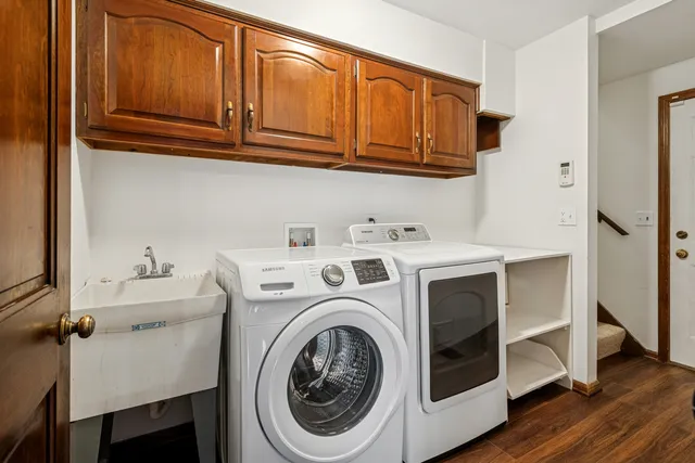 a view of entryway with a wooden door
