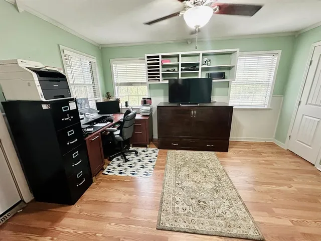 a view of kitchen with windows