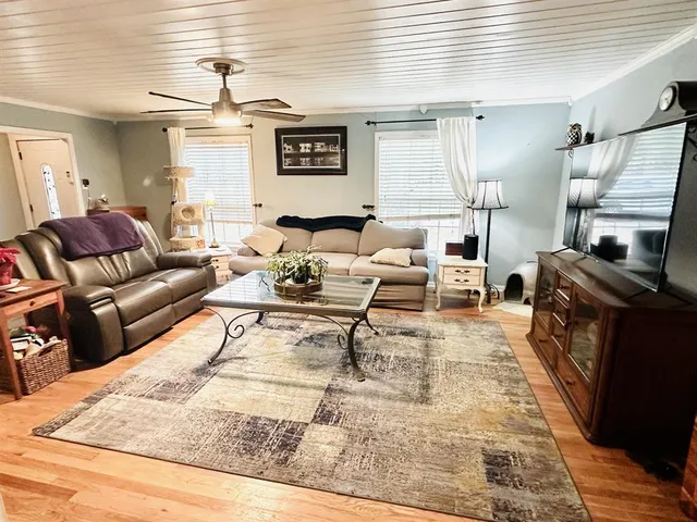 a living room with furniture