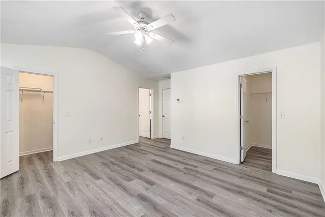 a view of a room with racks on the wall