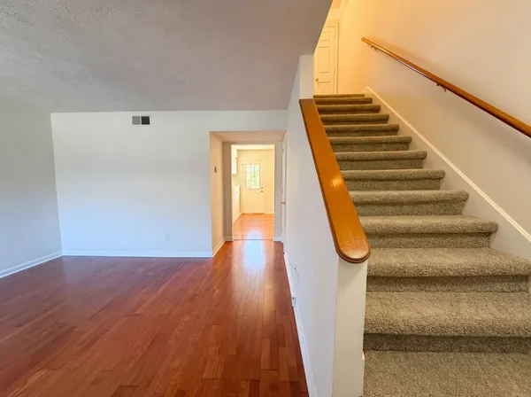 a view of wooden floor in a room