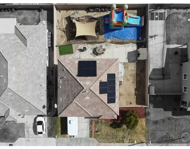 an aerial view of multiple house
