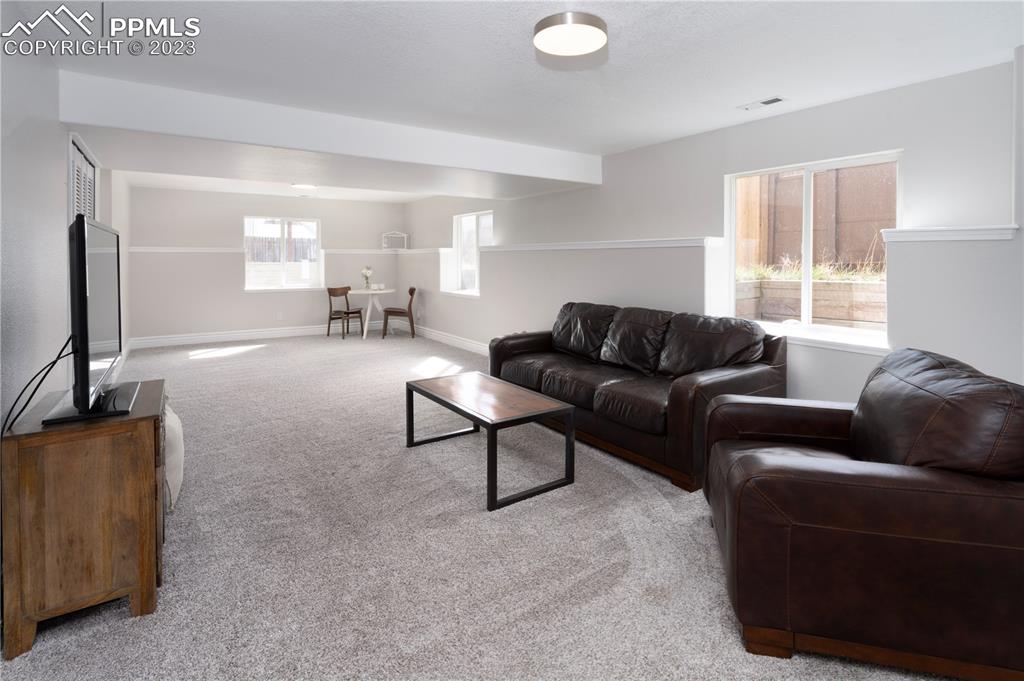 827 Circle Road Palmer Lake, CO 80133 - Photo 16 of 28 a living room with furniture and a flat screen tv