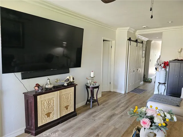 a view of a hallway with washer and dryer