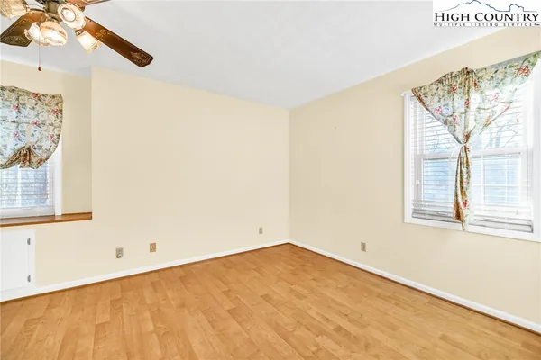 an empty room with a window