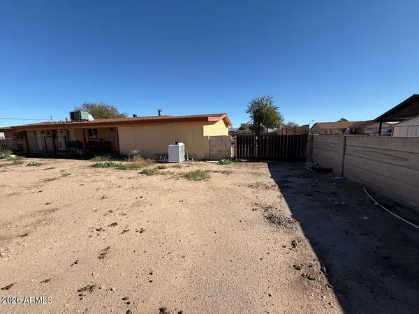 a backyard view of a house
