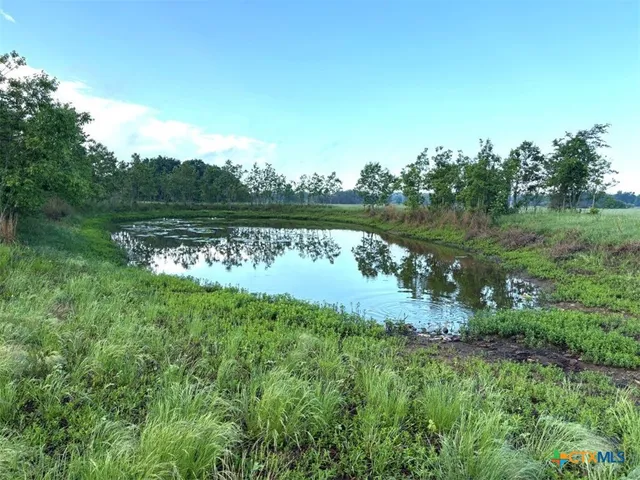a view of an ocean and a yard