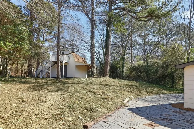 a big tree in middle of the garden