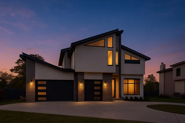 a front view of a house