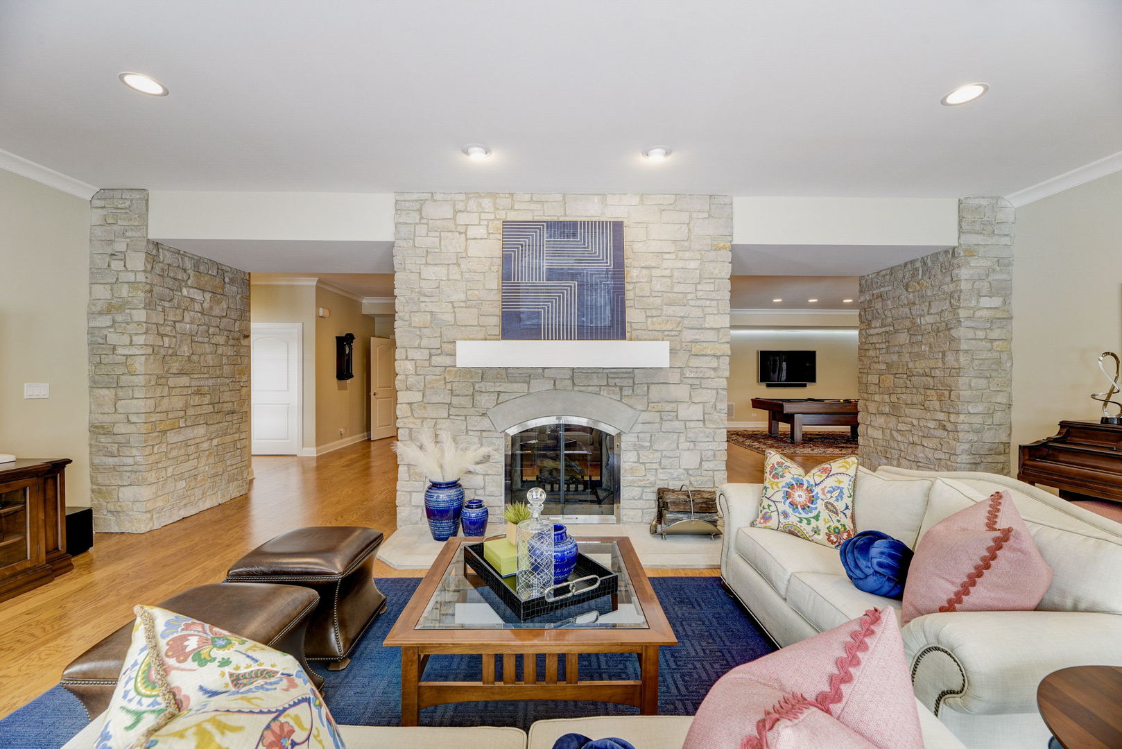 20940 West Summit Drive Kildeer, IL 60047 - Photo 48 of 62 a living room with furniture and a fireplace