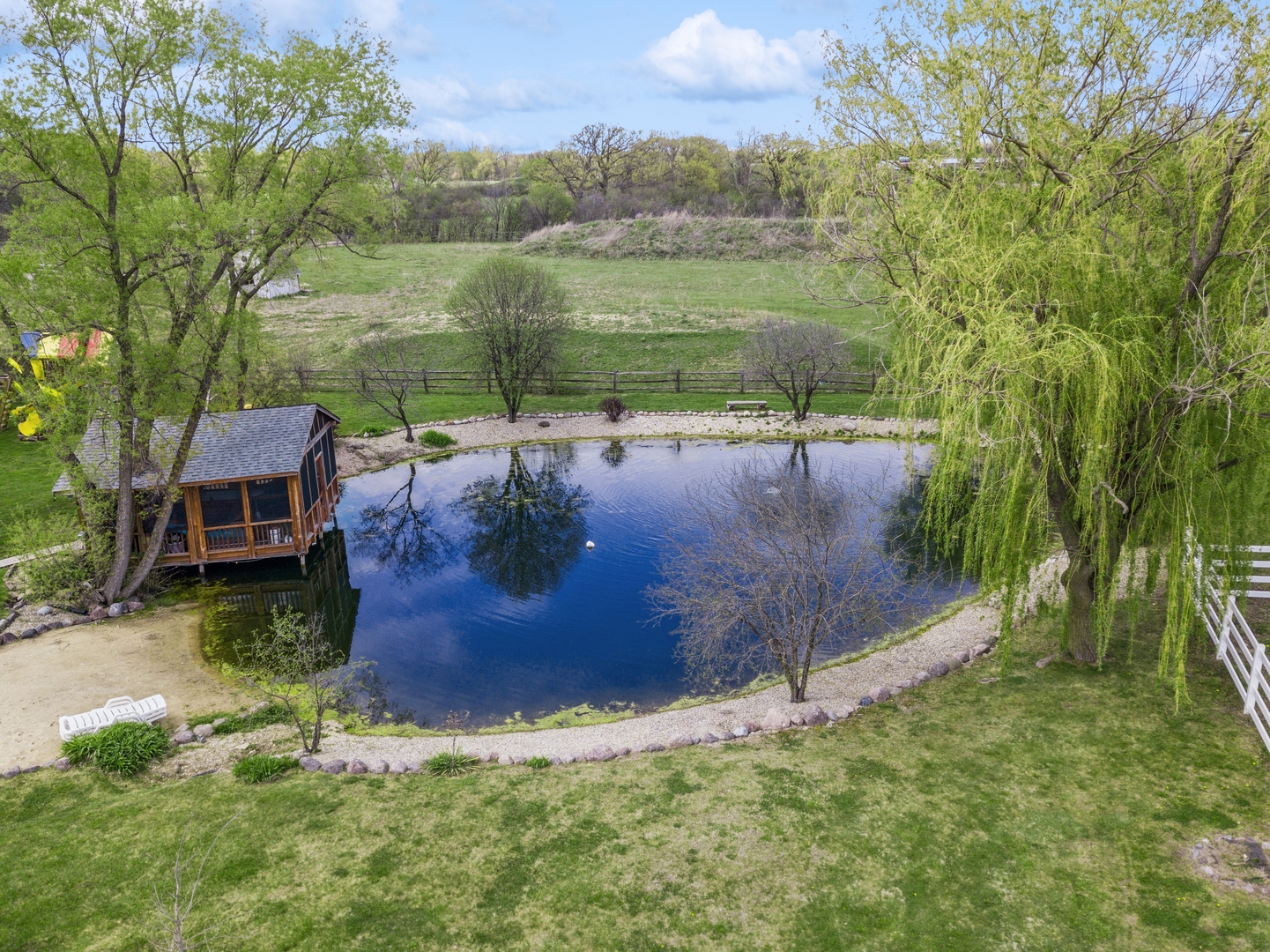 14080 West Old School Road Mettawa, IL 60048 - Photo 54 of 64 a view of a water with a yard
