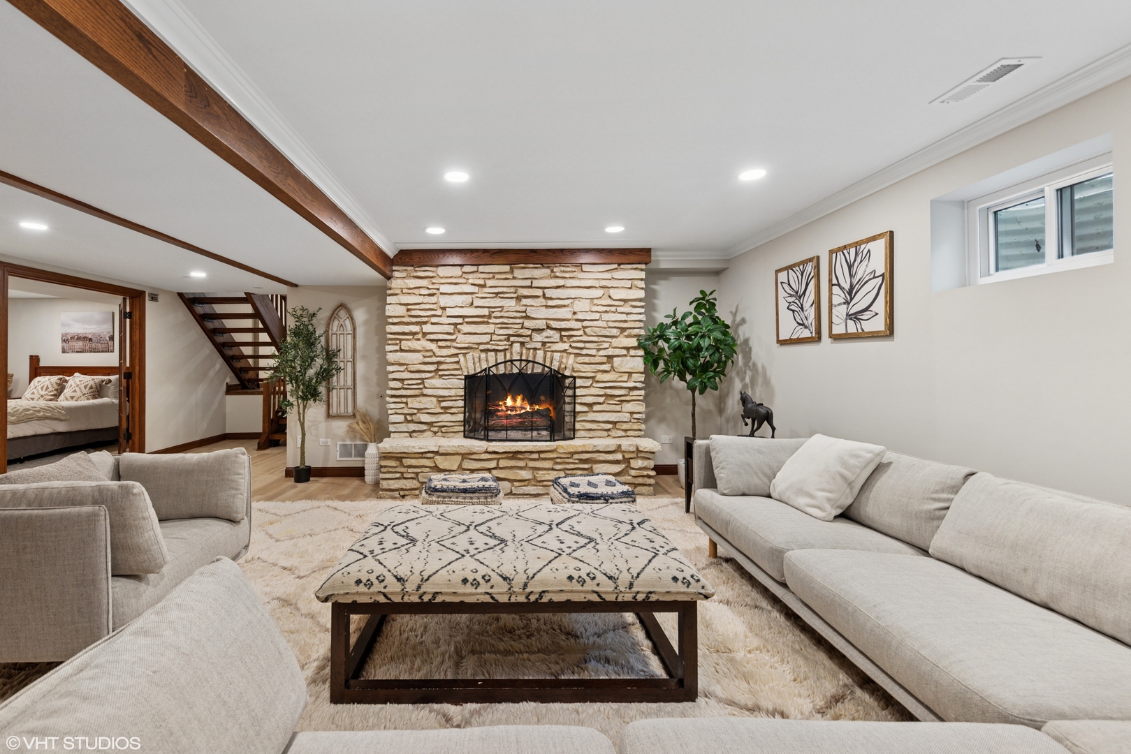 11522 Ridgewood Lane Burr Ridge, IL 60527 - Photo 31 of 47 a living room with furniture and a fireplace