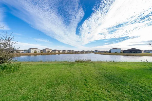 a view of a big yard next to a building