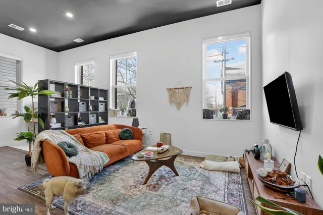 a living room with furniture