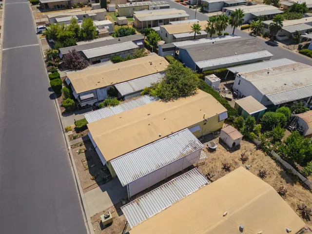 an aerial view of a house