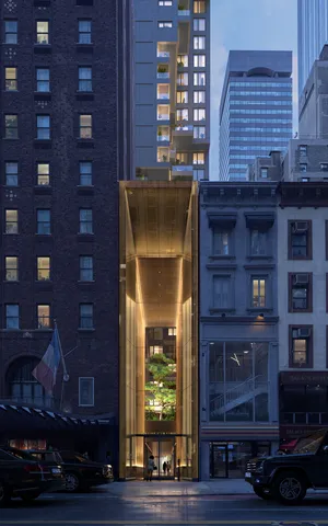 a front view of a building with glass windows