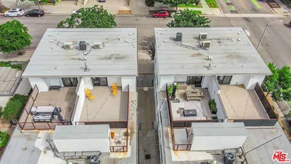 an aerial view of a city