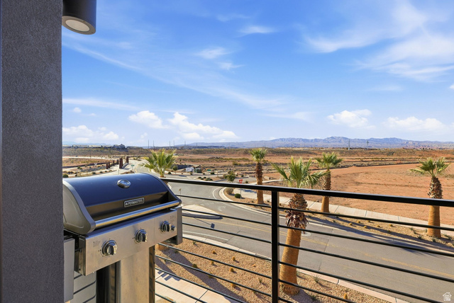 961 West Akoya Pearl Road, Unit 300 St. George, UT 84790 - Photo 51 of 60 Balcony with a grill and a mountain view