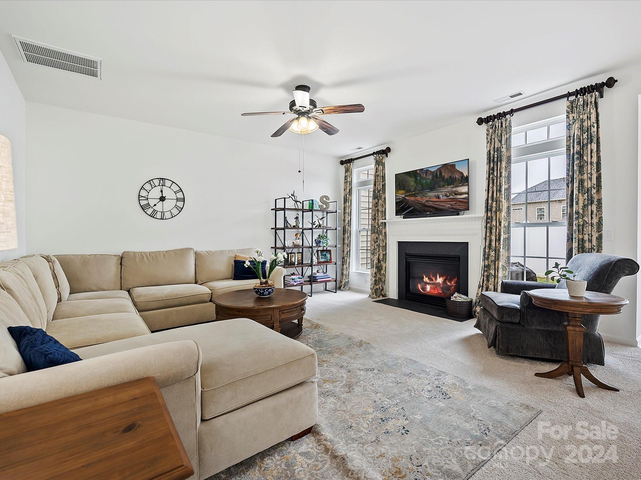 117 Snead Road Fort Mill, SC 29715 - Photo 19 of 36 a living room with furniture a fireplace and a flat screen tv