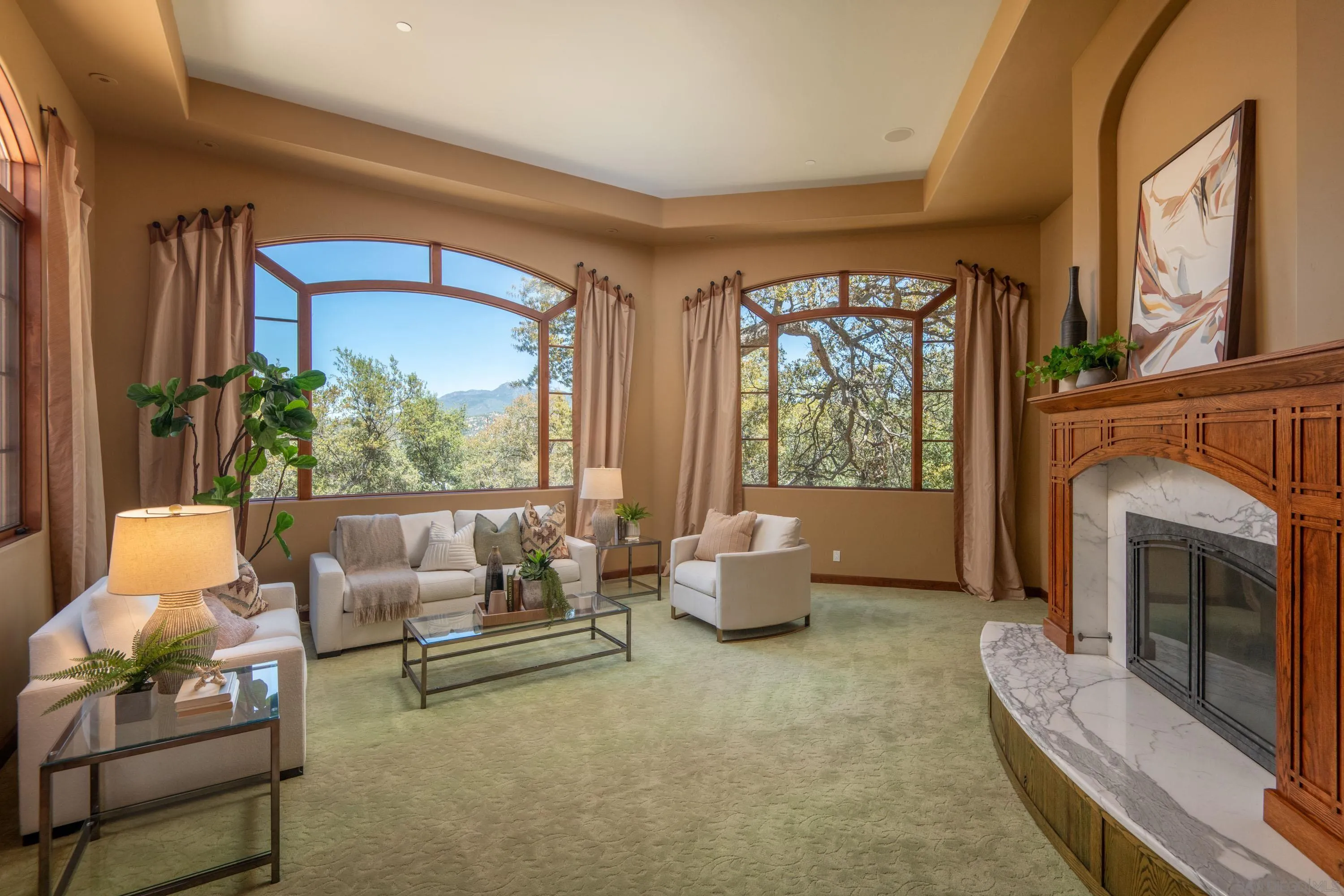 23835 Viejas Grade Road Descanso, CA 91916 - Photo 13 of 62 a living room with furniture and a fireplace