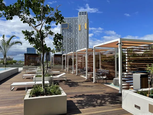 a front view of a building with street view