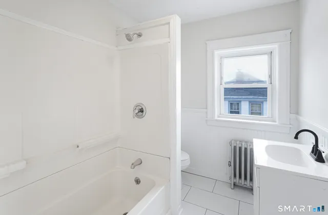 a view of a room with a window