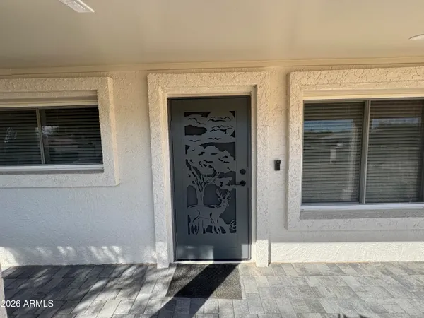 a view of outdoor space with seating