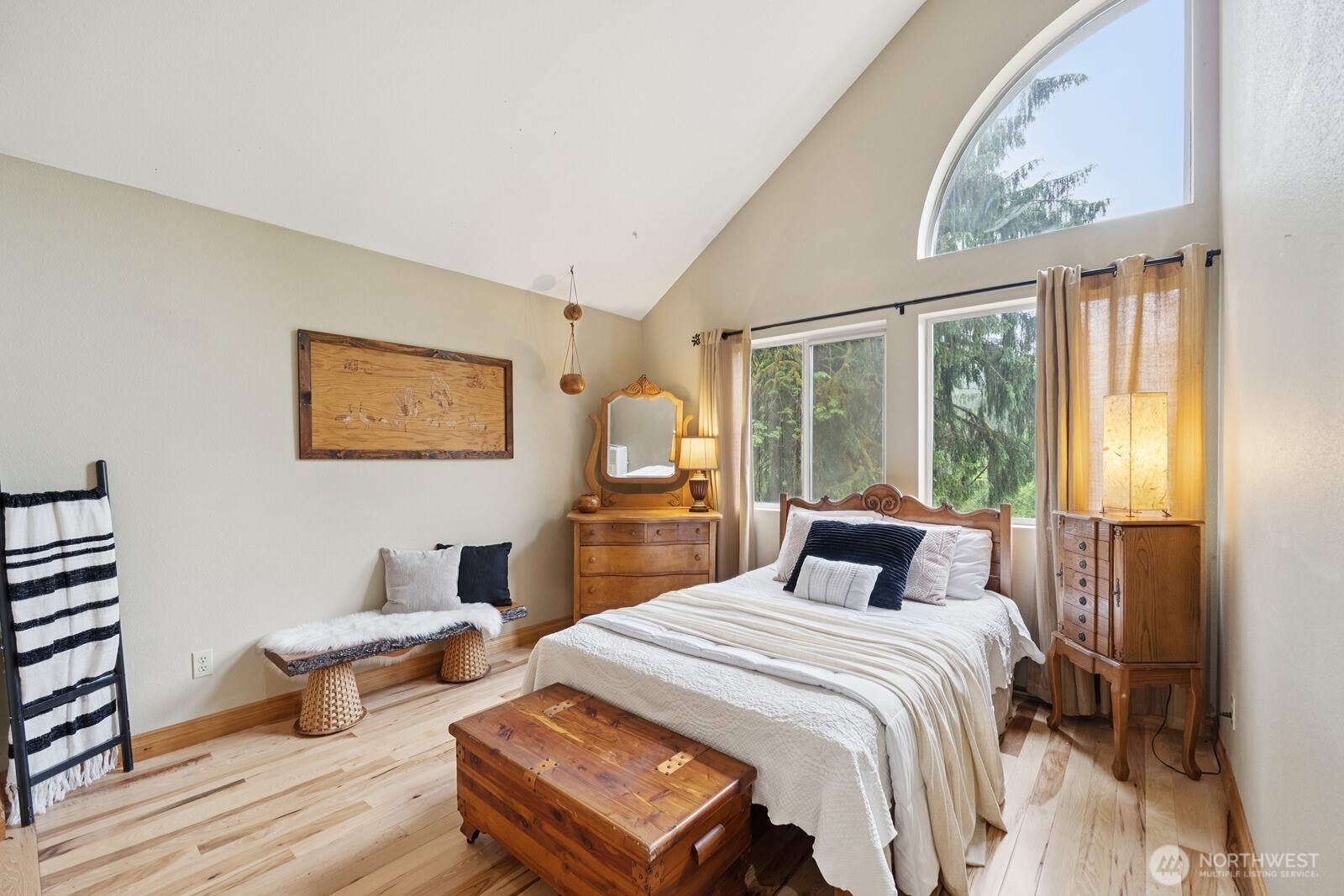 45908 Southeast Edgewick Road North Bend, WA 98045 - Photo 21 of 40 a bedroom with a bed and wooden floor