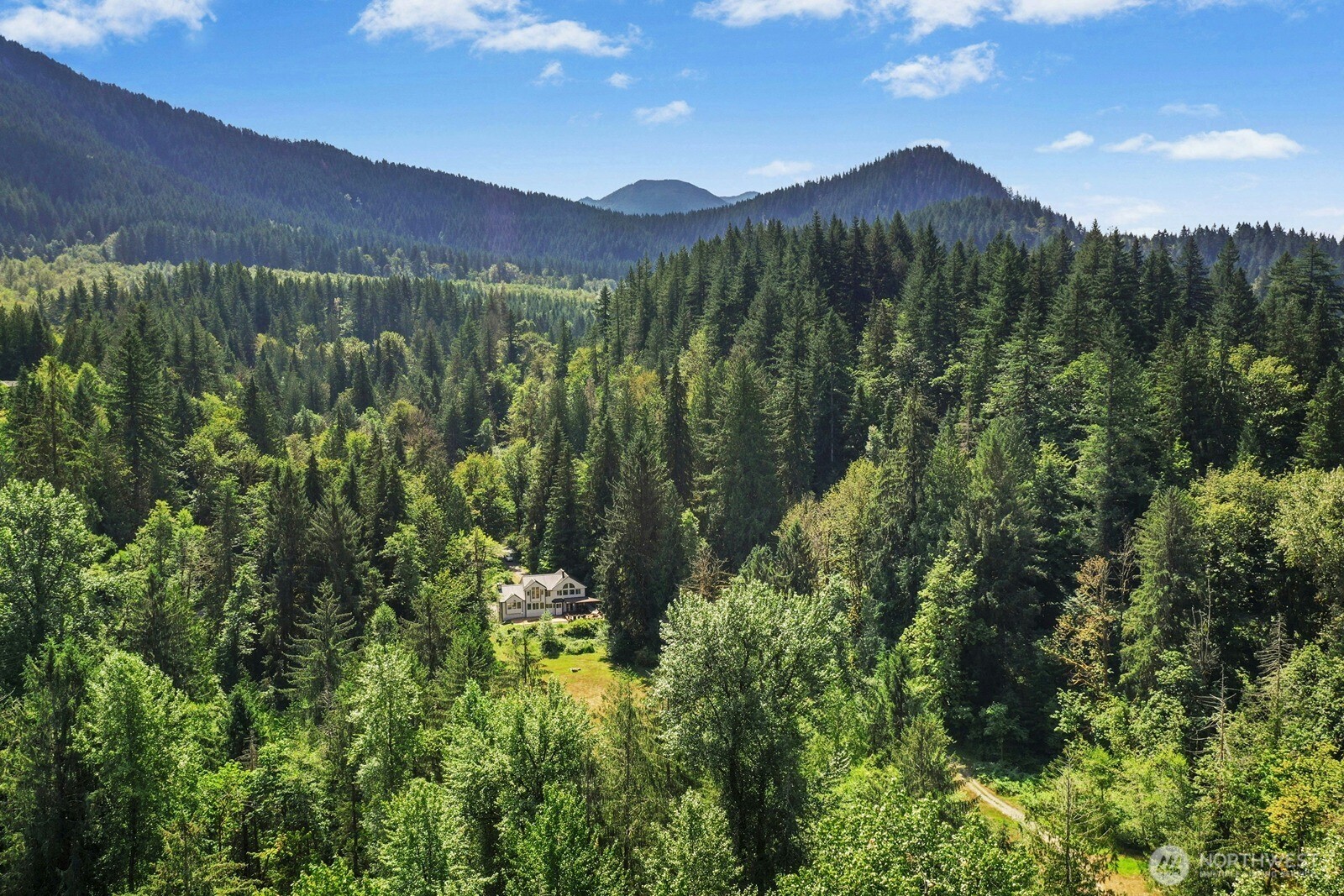 45908 Southeast Edgewick Road North Bend, WA 98045 - Photo 3 of 40 a view of a city with lush green forest