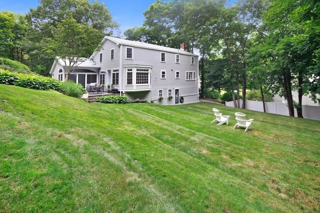 6 Bishops Lane Hingham, MA 02043 - Photo 18 of 22 a view of a house with a backyard