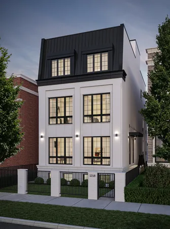 an aerial view of a house with outdoor space