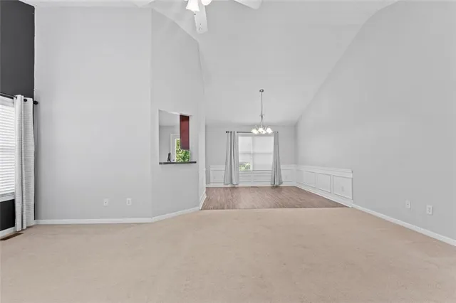 an empty room with windows