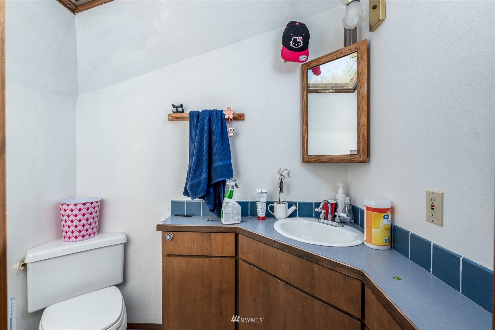4234 Linnell Road Deming, WA 98244 - Photo 26 of 40 a bathroom with a toilet sink vanity and mirror