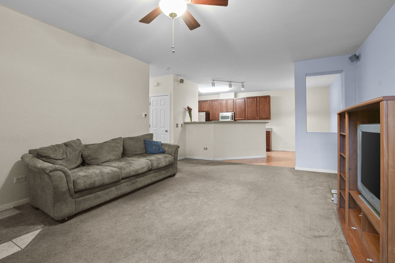 8815 Concord Lane, Unit G Justice, IL 60458 - Photo 3 of 27 a living room with furniture and a flat screen tv