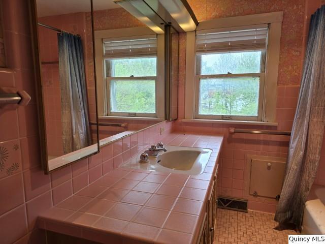 242 Main Street Carthage, IL 62321 - Photo 21 of 28 a bath room with a sink and a bath tub
