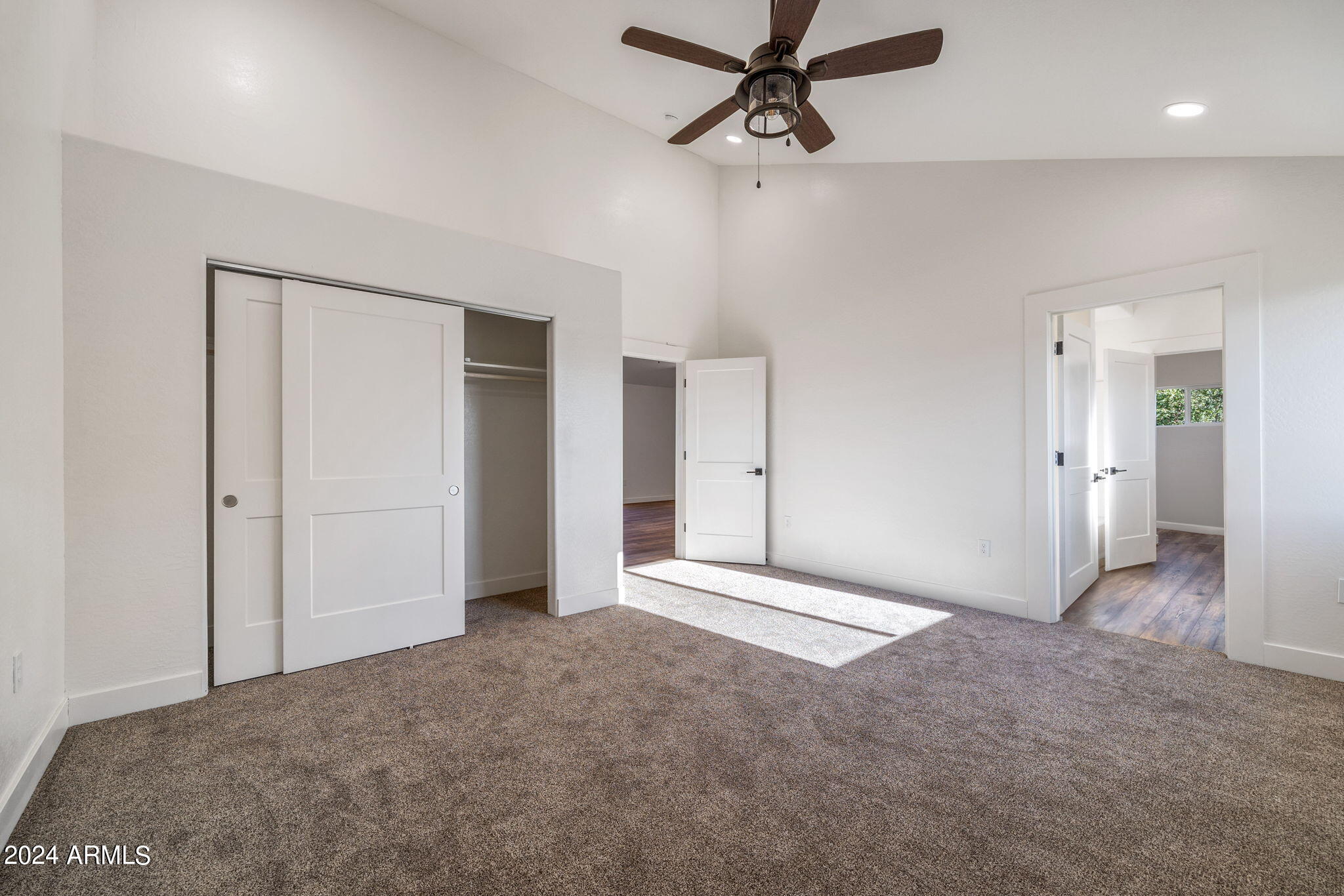 157 Frontage Road Concho, AZ 85924 - Photo 53 of 69 an empty room with closet and a chandelier fan