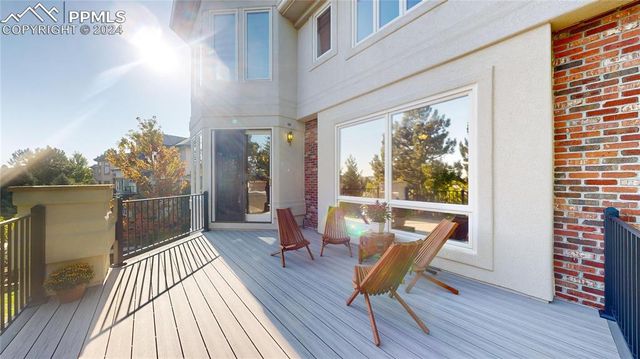 a deck view with a seating space