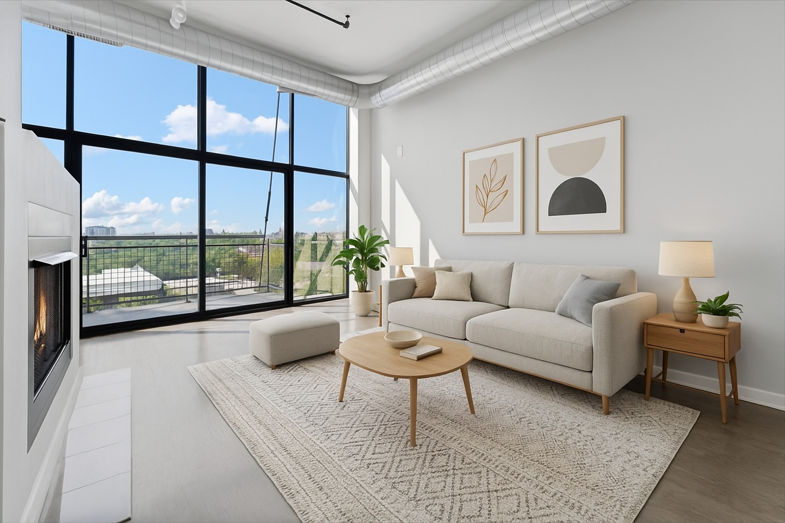 1224 West Van Buren Street, Unit 809 Chicago, IL 60607 - Photo 3 of 25 a living room with furniture and a large window