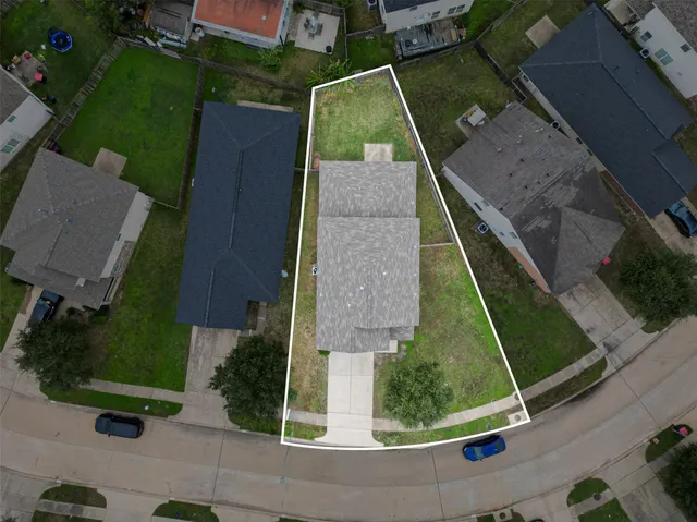 an aerial view of a house