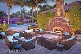 a building outdoor space with patio furniture