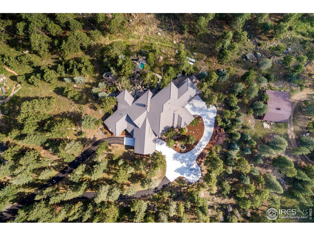 34750 Fox Ridge Road Evergreen, CO 80439 - Photo 15 of 39 Arial View: 34750 Fox Ridge Road