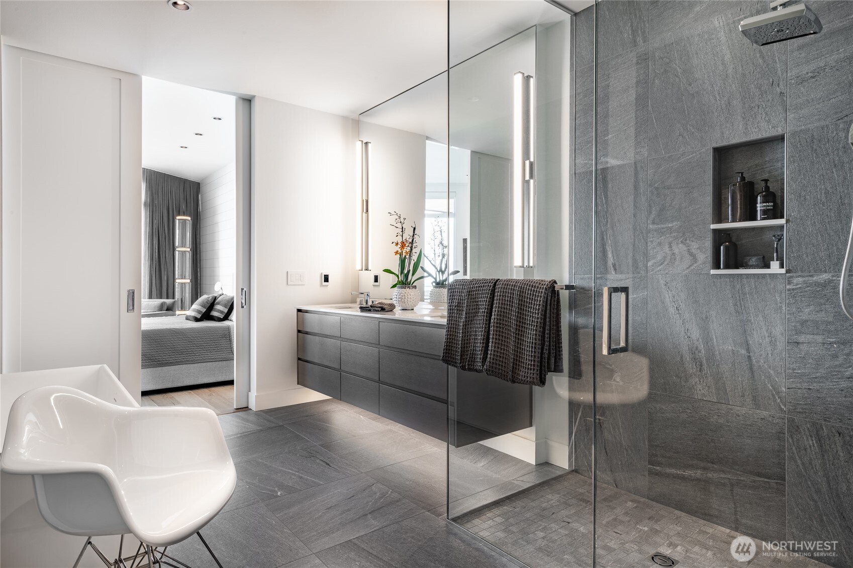 9545 Semiahmoo Parkway, Unit 201 Blaine, WA 98230 - Photo 21 of 40 a living room with furniture and a shower