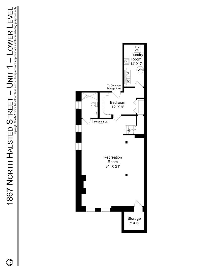 1867 North Halsted Street, Unit 1N Chicago, IL 60614 - Photo 30 of 30 a picture of a bench in front of a white house