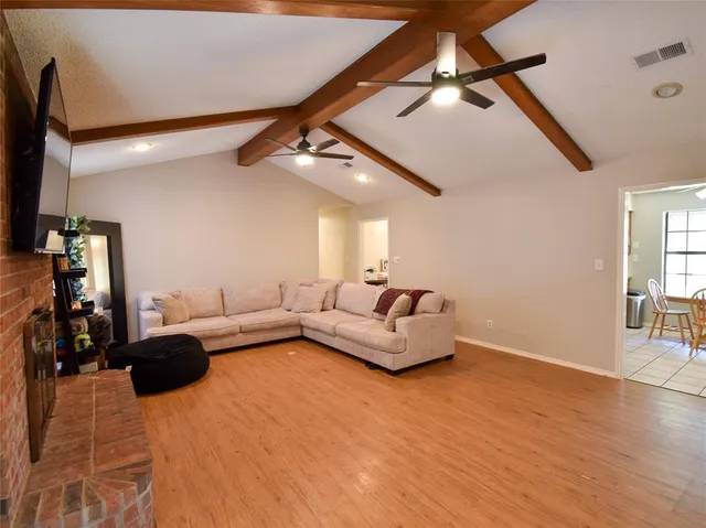 a living room with furniture