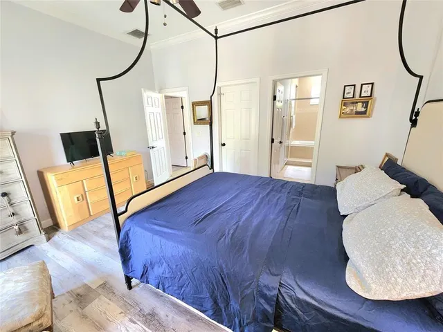 a workspace with furniture and wooden floor