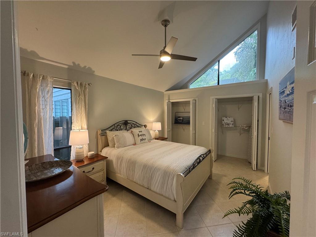 1281 Solana Road Naples, FL 34103 - Photo 18 of 31 Primary Bedroom with Vaulted Ceiling