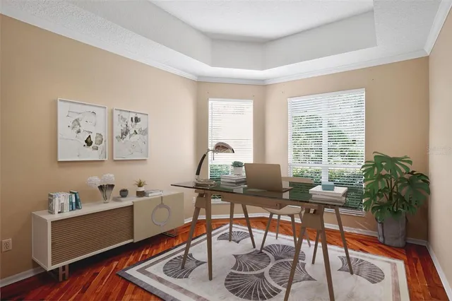 an empty room with a window