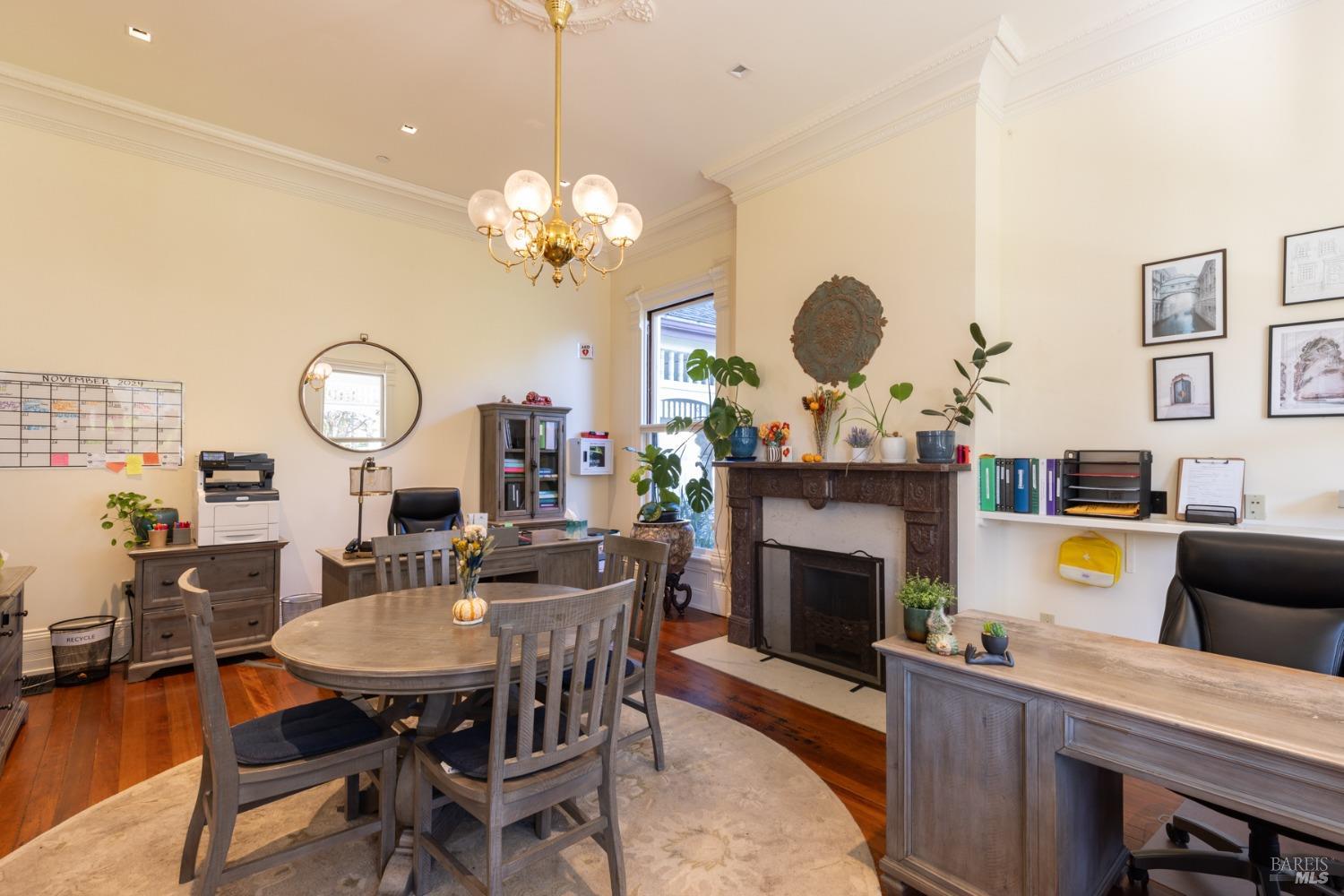 423 Seminary Street Napa, CA 94559 - Photo 16 of 35 a view of a dining room with furniture and chandelier
